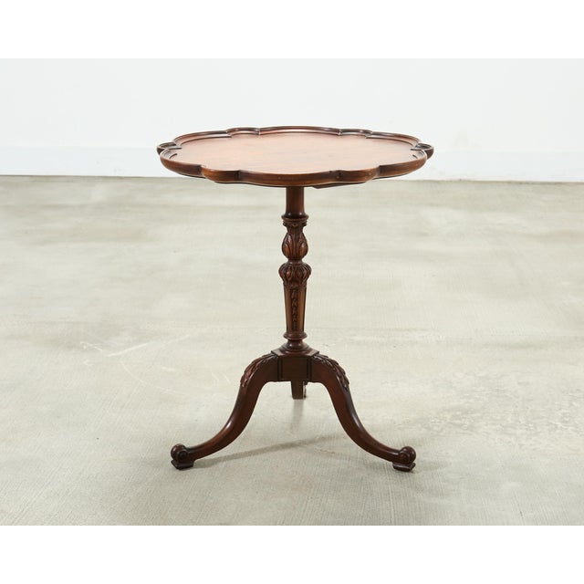 Georgian Style Carved Mahogany Pie Crust Tripod Drinks Table For Sale - Image 18 of 18