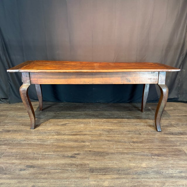 19th Century French Provincial Dining Table With Two Drawers For Sale In Portland, ME - Image 6 of 16
