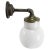1950s Vintage Industrial White Porcelain Opaline Milk Glass Brass Wall Lamp For Sale - Image 5 of 11