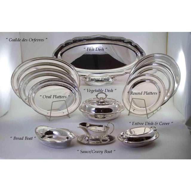 1970s 1970s Silver Octagonal Oval Platter With Gadroon Applied Border For Sale - Image 5 of 12