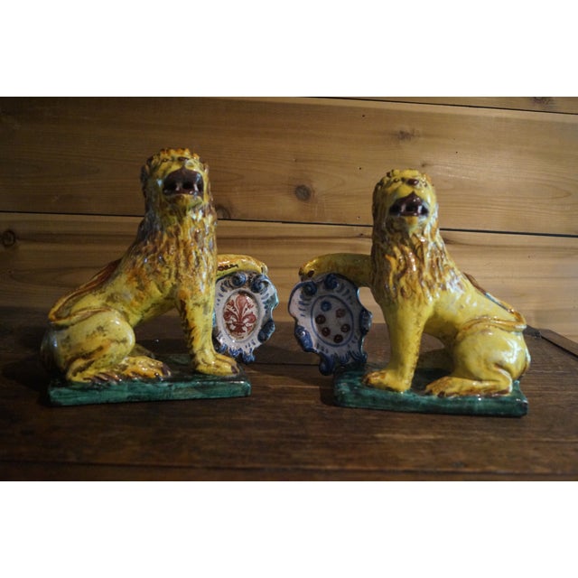 1980s Italian Pottery Lions - A Pair For Sale - Image 10 of 12