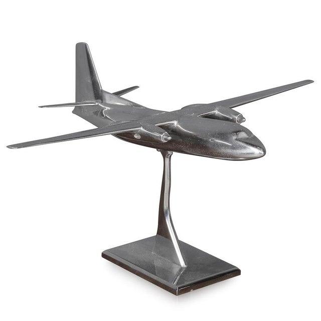 Polished Metal Passenger Plane Model, 1950s For Sale - Image 16 of 16