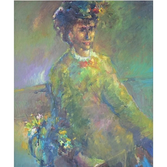 Impressionist Artist, Portrait, Oil on Wood Panel, Framed For Sale - Image 10 of 13