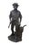Large vintage 1987 patinated bronze terracotta Minute Man soldier holding rifle / gun by Terrance Patterson. Based on the...