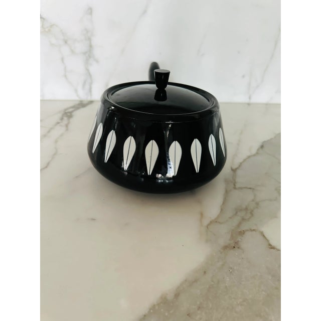 Vintage Catherineholm Norway Black Enamel Lidded Lotus Saucepan For Sale - Image 9 of 13