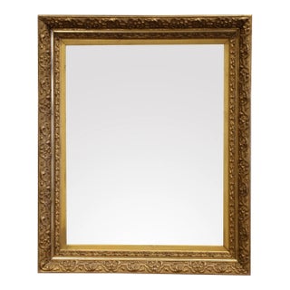 19th Century French Louis Philippe Giltwood Wall Mirror With Foliage Motifs For Sale