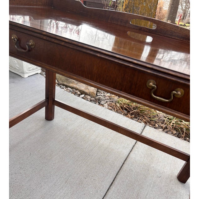 Vintage Lane Altavista Chinese Chippendale Mahogany Writing Desk Table For Sale - Image 9 of 12