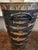 Vintage English Planter Jardiniere Urn Fish Decoupage Black Tole Lodge Décor For Sale - Image 15 of 18
