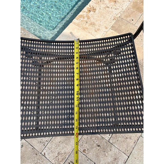 Vintage Spanish Revival Arthur Umanoff Style Granada Wrought Iron Garden Stool / Vanity Seat For Sale - Image 12 of 12