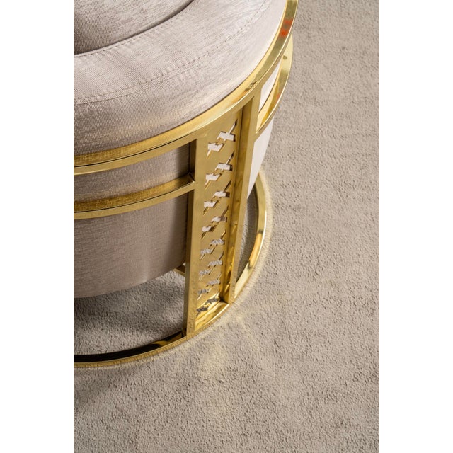 Casa Milano Asos 3-Piece Luxury Italian Living Room Set in Beige & Gold For Sale - Image 17 of 17