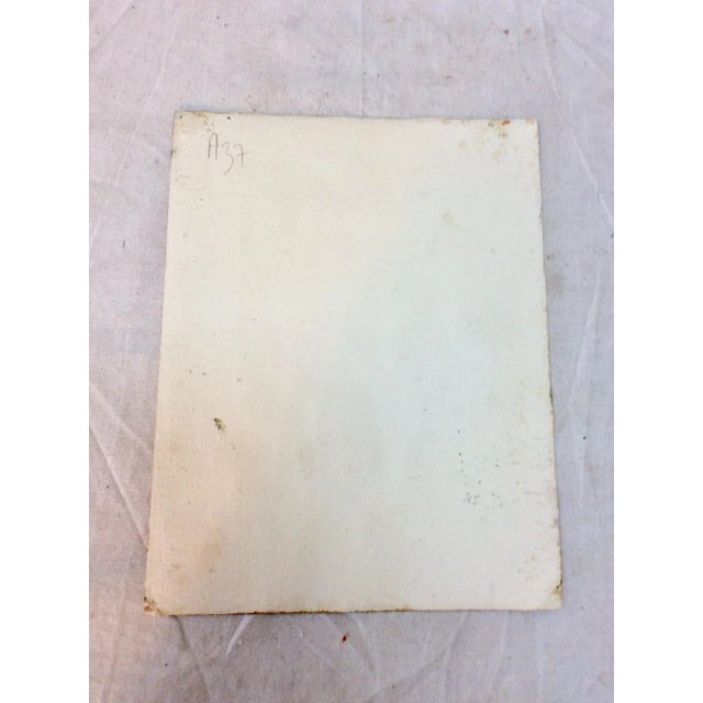 Tan Mid 20th Century French Watercolor Painting For Sale - Image 8 of 10