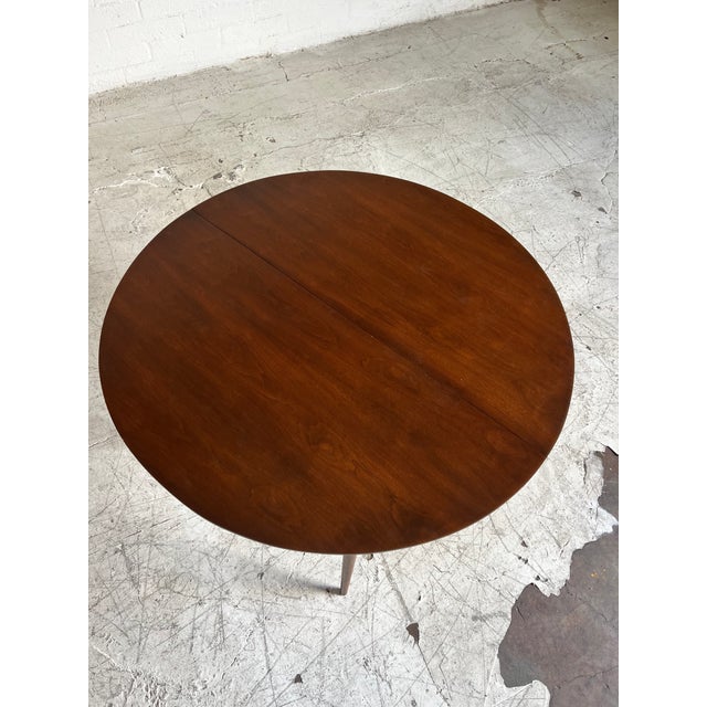 1960s Mid Century Modern Oval Walnut Dining Table For Sale - Image 5 of 7