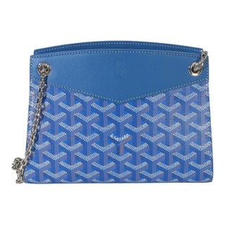 Blue Goyardine Canvas Mini Rouette Structure For Sale