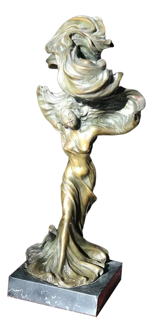 Art Nouveau Woman with Fluttering Cape, France, 1910s