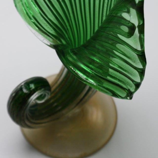1950s Archimede Seguso Jack-In-The-Pulpit Vase With 24k Gold Inclusions, C. 1950 For Sale - Image 5 of 8