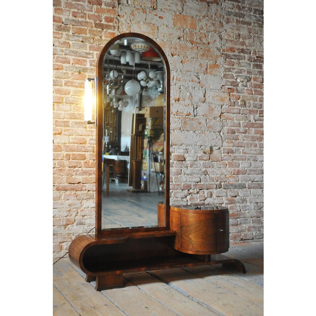 Czech Art Deco Dressing Mirror in Walnut, 1930s For Sale - Image 10 of 15