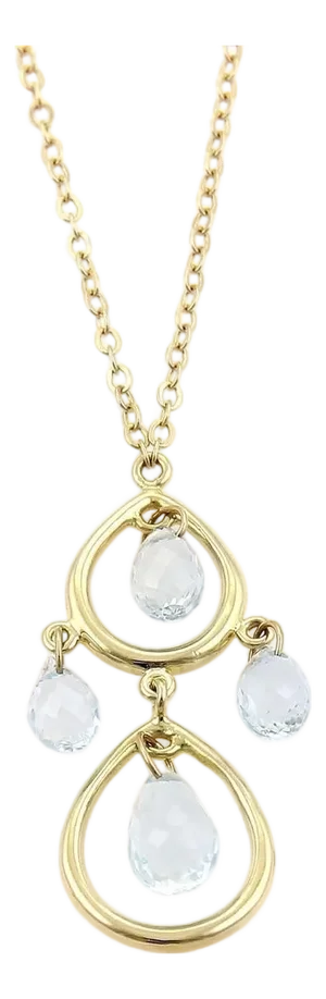 Mid 20th Century Tiffany & Co. Aquamarine 18k Gold 2 Teardrop Pendant Necklace