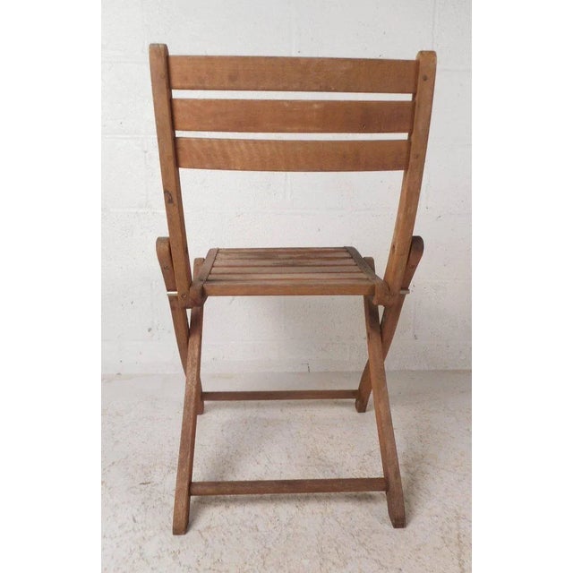 Vintage Modern Wood Folding Chairs Set of 5 Chairish