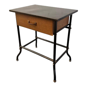 1940s Industrial Black Laminate Top Mail Room Work Table