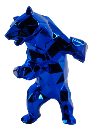 Blue Resin Standing Bear from Richard Orlinski