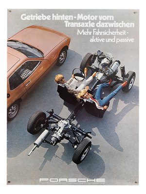 Porsche Gearbox in the Rear – Engine in the Front Poster from Advertising Agency Strenger, 1976