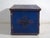 Antique Folk Art Blue Wooden Trunk For Sale - Image 10 of 12