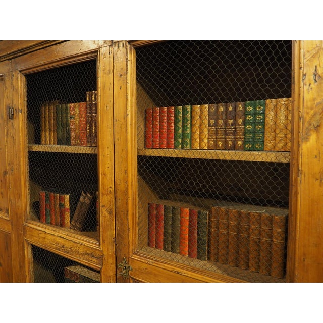 Early 19th Century A Circa 1800 Tuscan Pine Bookcase With Wire Panels For Sale - Image 5 of 18