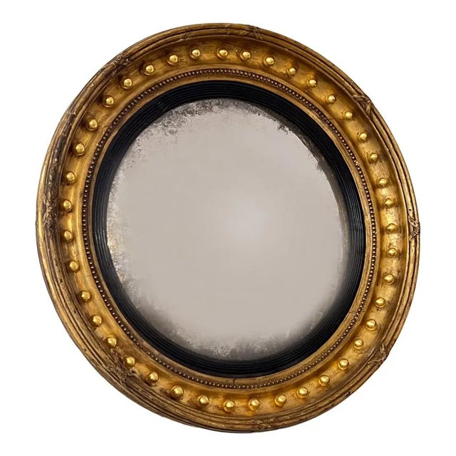 English Regency Mirror with Convex Glass For Sale - Image 5 of 5