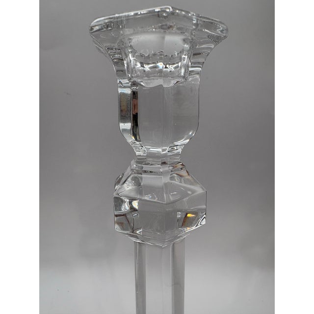 Late 20th Century Val Saint Lambert Crystal Candlesticks- a Pair For Sale In New York - Image 6 of 10