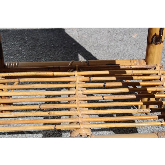 Bamboo Bedside Table with Drawer, Italy, 1950s For Sale - Image 10 of 11