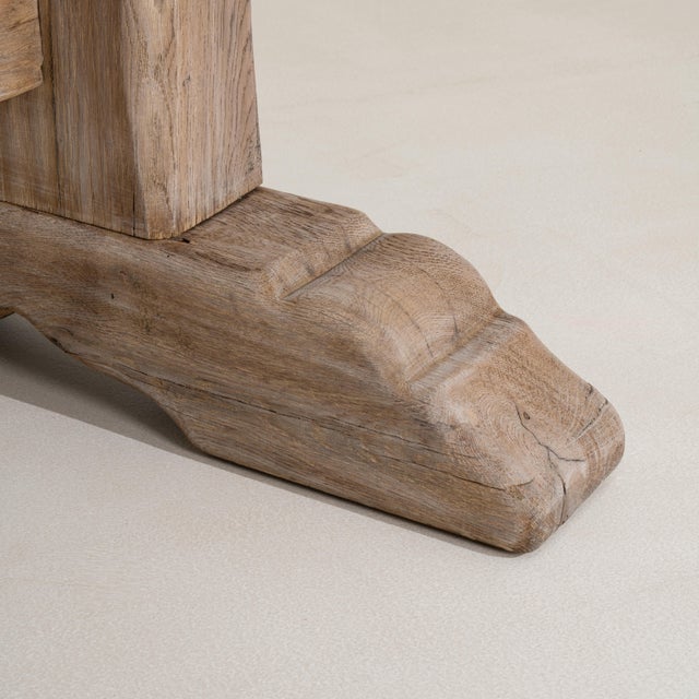 Oak Trestle Dining Table, Antique, France, Circa 1970 For Sale - Image 10 of 12