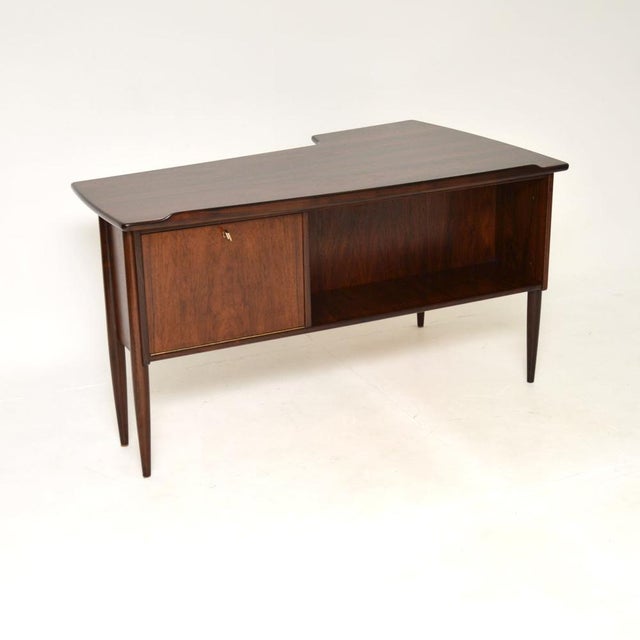 Wood Vintage Swedish Boomerang Desk attributed to Goran Strand for Lelangs Mobelfabrik, 1960s For Sale - Image 7 of 14