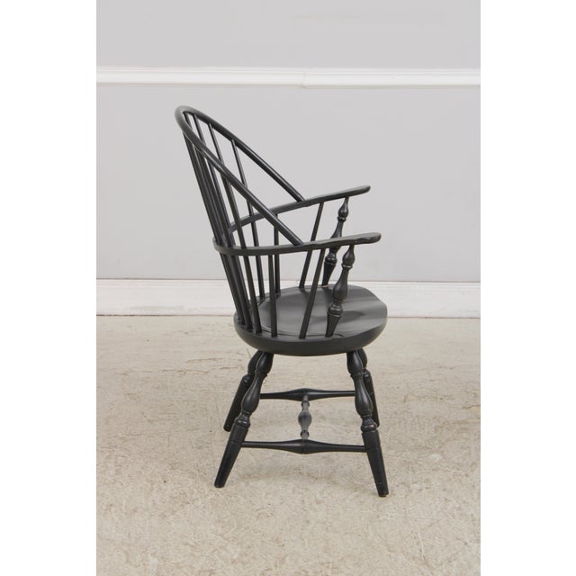 Set of 4 Black Windsor Style Dining Room Chairs For Sale - Image 4 of 18
