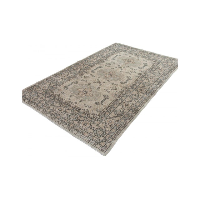 Mid-Century Modern Decorative Vintage Turkish Oushak Rug - 5`1" X 8`0" For Sale - Image 3 of 6