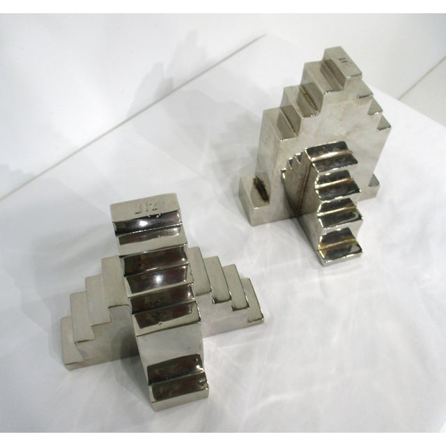 Ford Motor Company 2 Chromed Automotive Industrial Jackstand Bookends For Sale - Image 4 of 10