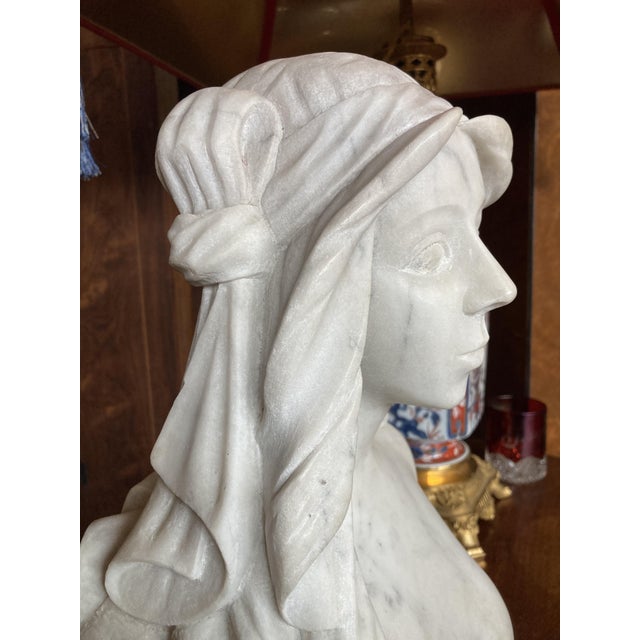 Art Deco Bust of a Woman, 1920s, Marble For Sale - Image 10 of 12
