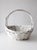 Wood Vintage White Wicker Gathering Basket With Double Handles For Sale - Image 7 of 17