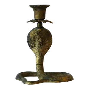 Cobra Snake Candlestick Holder, Circa Early 20th Century