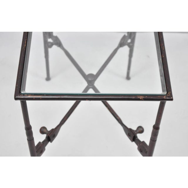 Late 20th Century Industrial Modern Giacometti Style Wrought Iron Side Table by Pottery Barn For Sale - Image 16 of 17