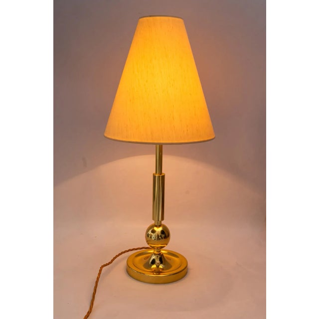 Large Table Lamp with Fabric Shade, Vienna, Austria 1950s For Sale - Image 6 of 13