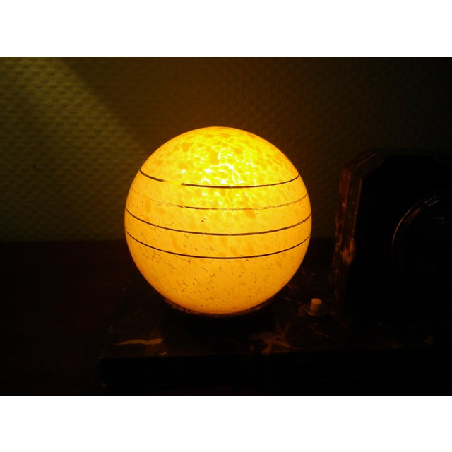 Table Lamp with Pendulum on Marble, 1940s For Sale - Image 12 of 14