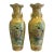 Pair of 24” Chinese Export Chinoiserie Porcelain Vases With Ruffled Edge & Gilt Animal-Form Handles – Late 20th Century For Sale