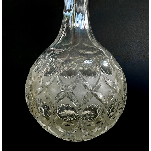 1970s Vintage Anglia Decanter & Stopper by Nachtmann Round Crystal Glass Decanter Heavy Bottom For Sale - Image 5 of 7