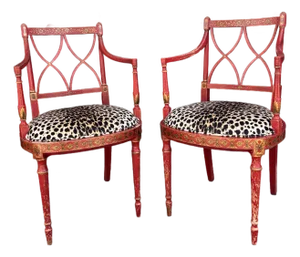 Pair of Antique English Neoclassic Armchairs.