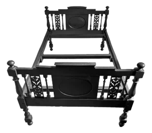Vintage Black Colonial Twin Bed Frame