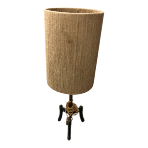 1950s Leather and Brass Table Lamp Designer: Jacques Adnet