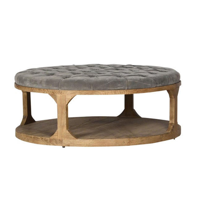 Grey Velvet Upholstered Coffee Table Chairish