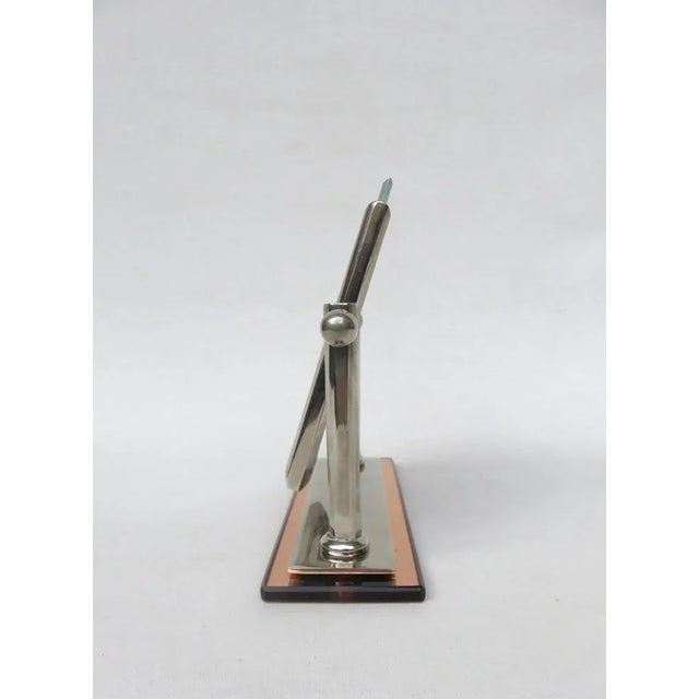 Art Deco Picture Frame in Nickel & Cognac-Colored Mirror Glass For Sale - Image 6 of 16