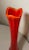 Glass Vintage Large Mid Century Modern Red Orange and Yellow Swung Vase Tall 21 Inch For Sale - Image 7 of 10