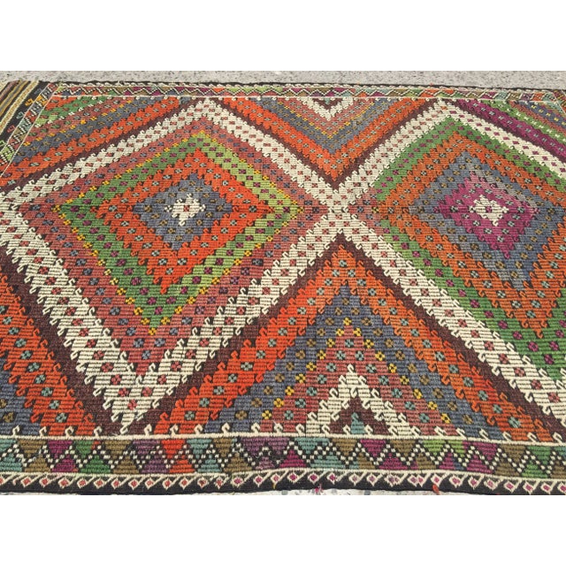 Vintage Turkish Kilim Rug - 5′8″ × 8′4″ X For Sale - Image 9 of 9